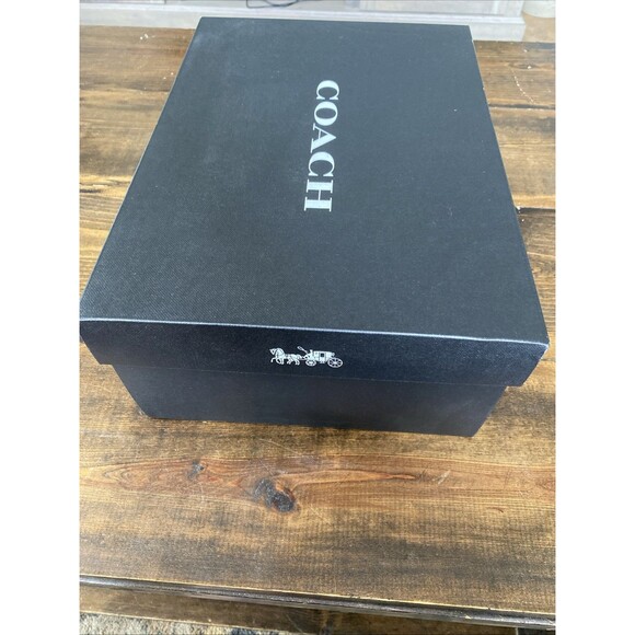 Coach Black Rectangle Cardboard Storage Bootie Empty Box L 14" x W 10" x H 5.5" - Picture 8 of 9